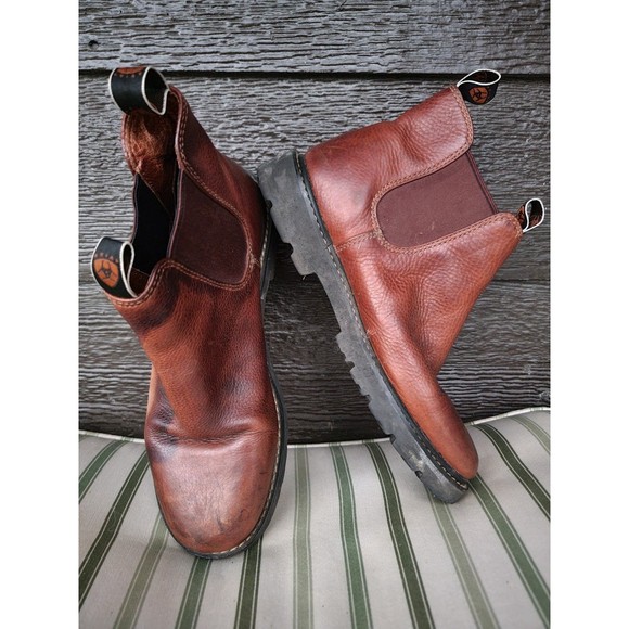 Ladies Ariat Brown Leather SpotHog Boots - Picture 1 of 4